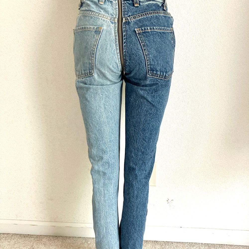 REVICE two-toned zipped HIRISE denim JEANS size: 24 EUC!